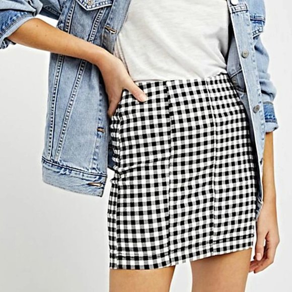 Free People Dresses & Skirts - Free People Black Gingham Mini Skirt